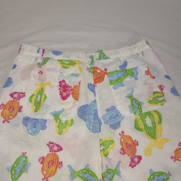 FRESH PRODUCE White Shorts with Colorful Fish Print Hight Rise Size M  LIKE NEW! - Picture 10 of 16